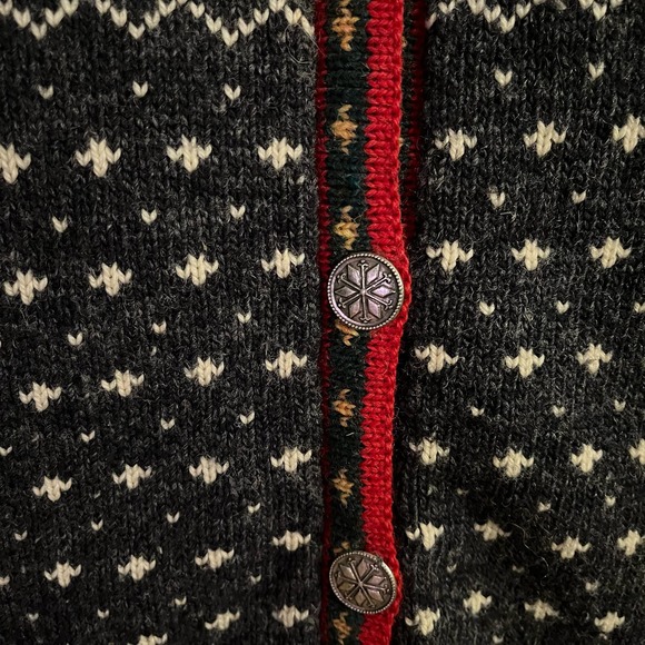 Blueberry Woolens Vintage Wool Fair Isle Cardigan Sweater Women Size L - Picture 6 of 9